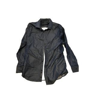 Karl Lagerfeld Dark Blue Dot Dress Shirt Mens L 16/34-35